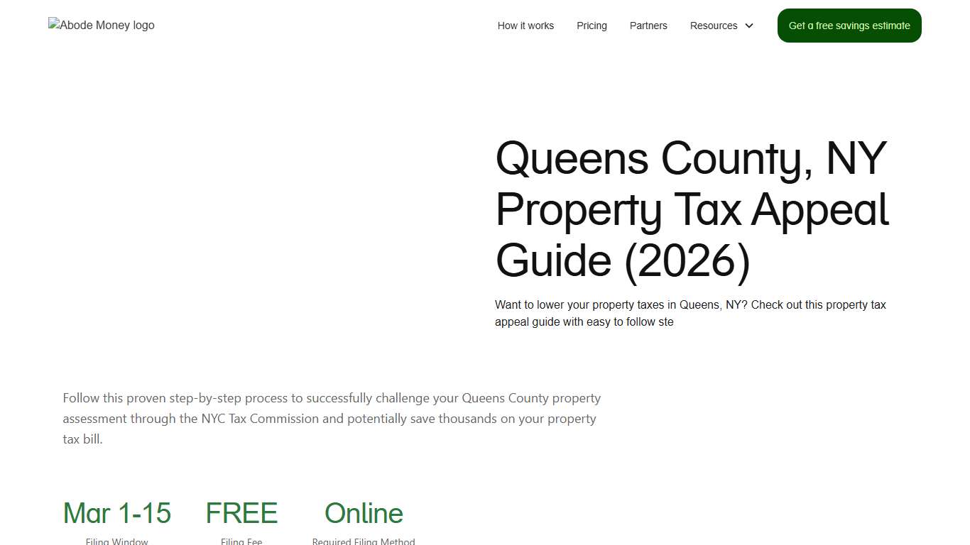 Abode Money Queens County, NY Property Tax Appeal Guide (2026)